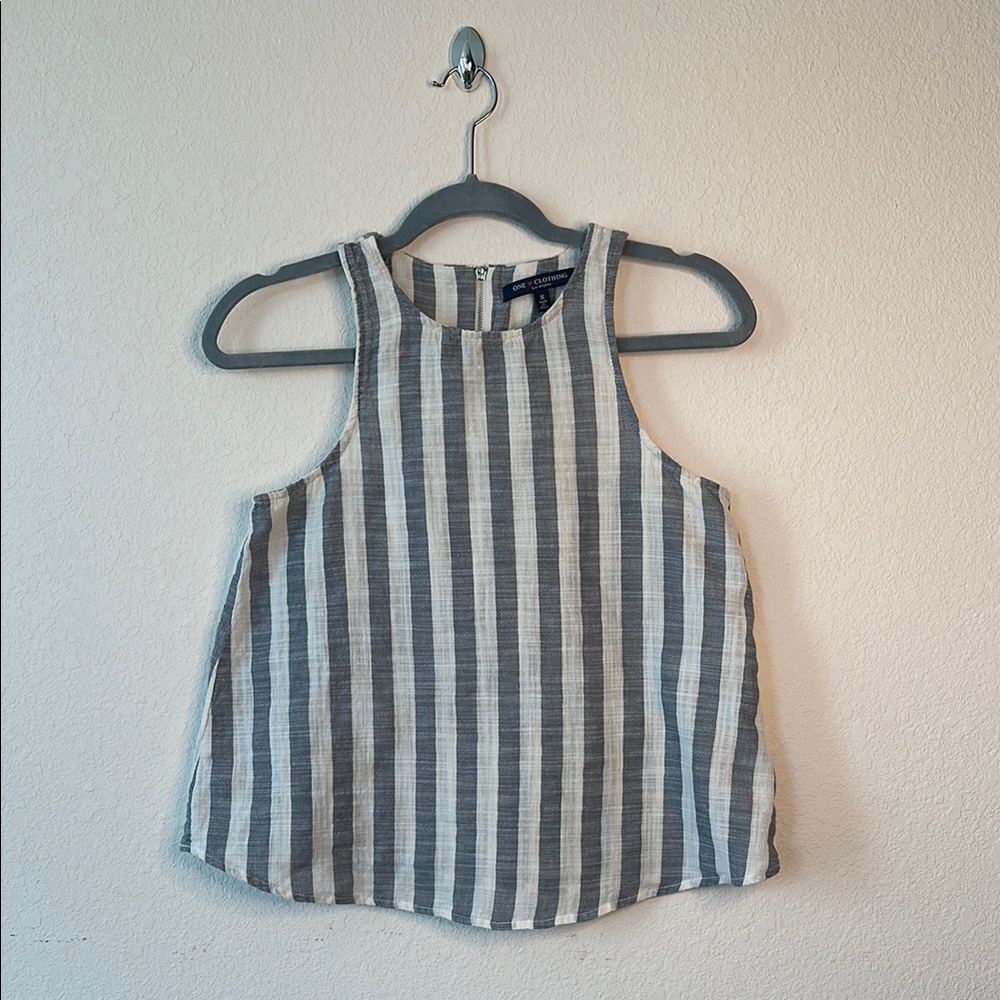 Striped Gray Sleeveless Top